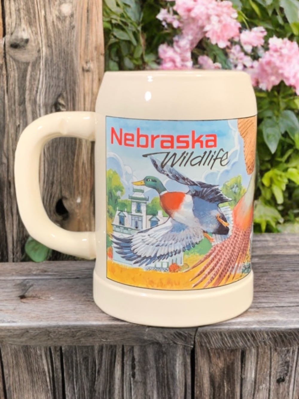 1993 Anheuser-Busch Budweiser Nebraska Wildlife Cream Mug